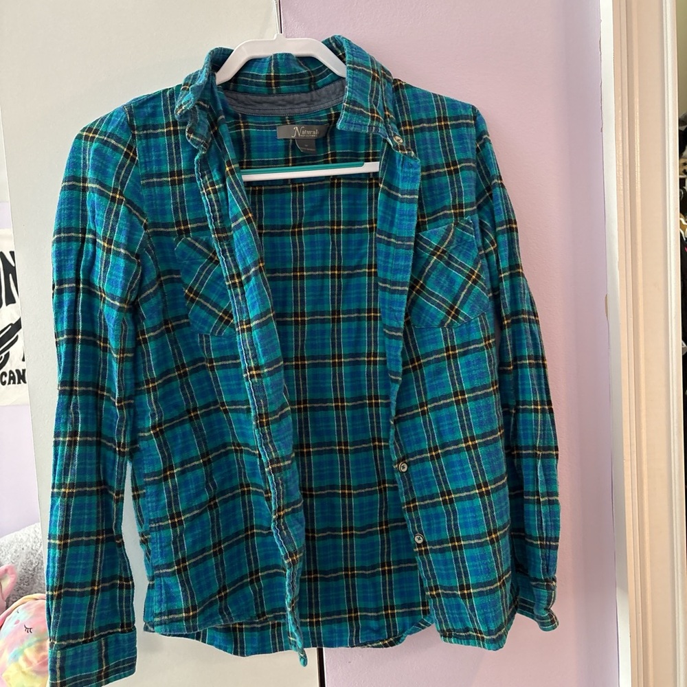 Natural Reflections Women's Blue Plaid Flannel